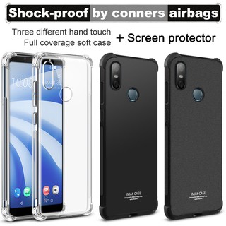 Ốp điện thoại silicone TPU mềm + miếng dán dán màn hình cho HTC U12 life