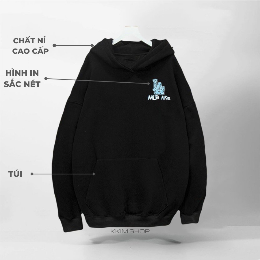 Áo Nỉ HOODIE LA, Áo hoodie MLP XANH LÁ unisex nam nữ form rộng oversize chất liệu Nỉ bông cao cấp KKIM SHOP