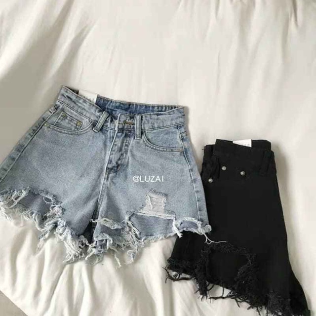 Quần short jean rách QC