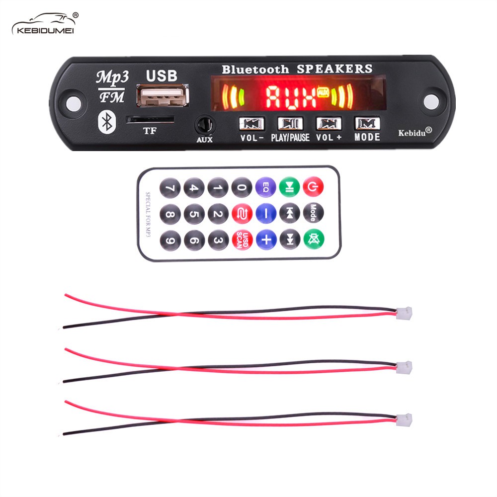 Bảng Giải Mã MP3 KEBIDUMEI JQ-D017BT Màn Hình Màu Bluetooth5.0 2 * 3W 12V Chức Năng Ghi Âm Cho Ô Tô