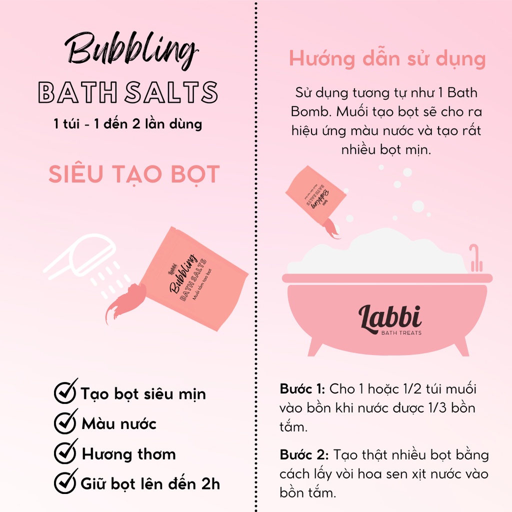 BLOSSOM [Labbi] Tạo bọt bồn tắm / Muối tắm tạo bọt / Bubble Salts