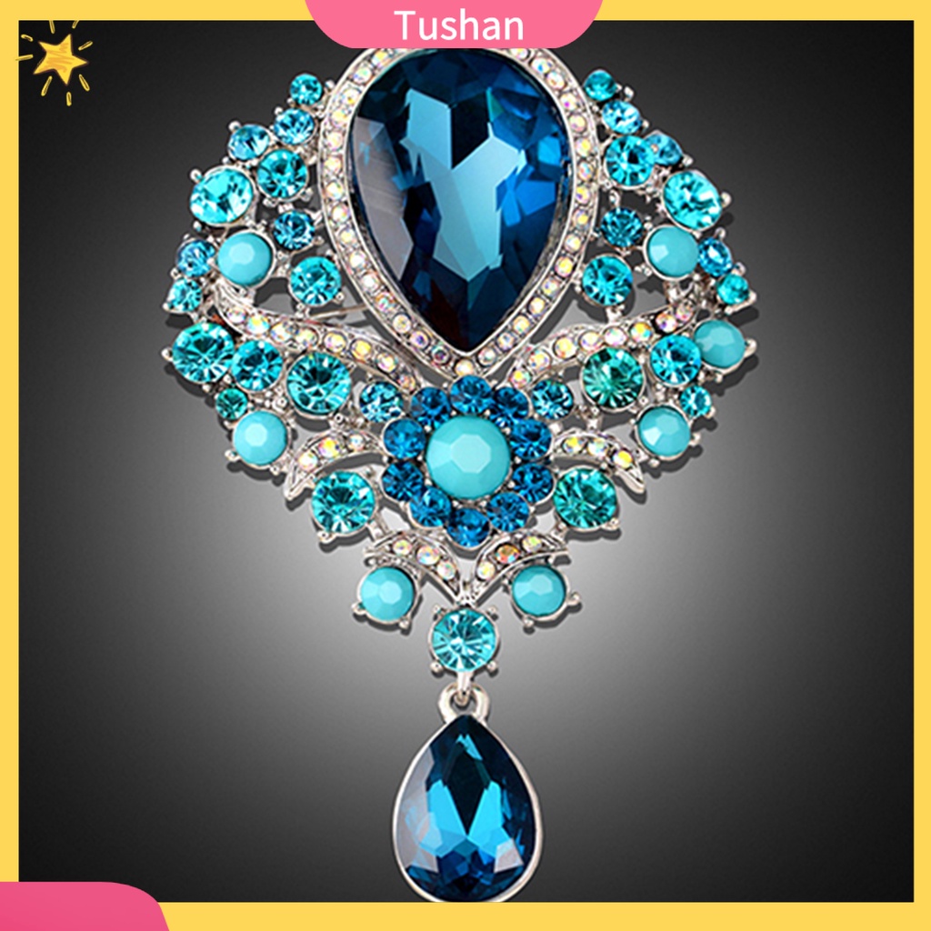 Ghim Cài Áo Hình Giọt Nước Đính Đá Nhân Tạo Thời Trang Cho Nữ