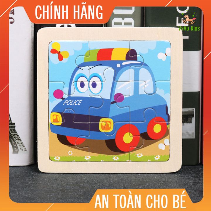 Đồ chơi ghép hình lắp ráp 9 mảnh cho bé tranh xếp hình size nhỏ  thông minh VyVu Kids DC51