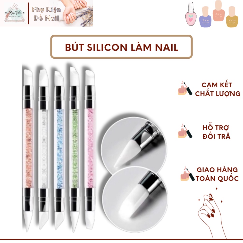 5 Bút Silicon làm Nail 💥 HÀNG LOẠI 1 💥 Bộ Bút 5 Cây Làm Nail Silicone 2 đầu đa năng dành cho dân Nail chuyên nghiệp