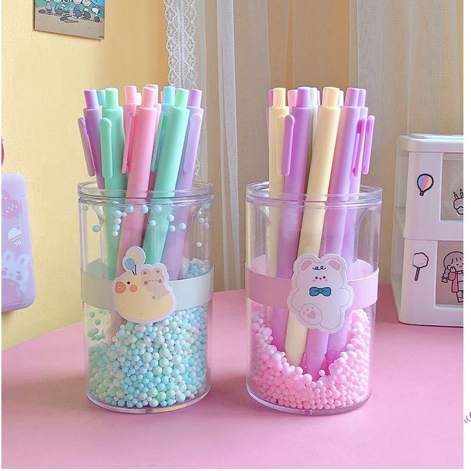 Ống Đựng Bút Vuông - Tròn Đa Chức Năng - Trang Trí Bóng Đồng Hồ Cát