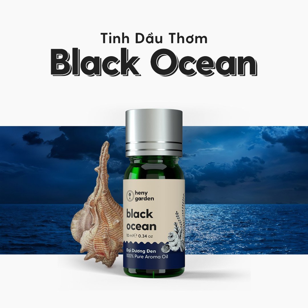 Tinh Dầu Phối Hương Black Ocean (Biển Lạnh) Xông Thơm Phòng, Làm Nến Thơm Thiên Nhiên Heny Garden