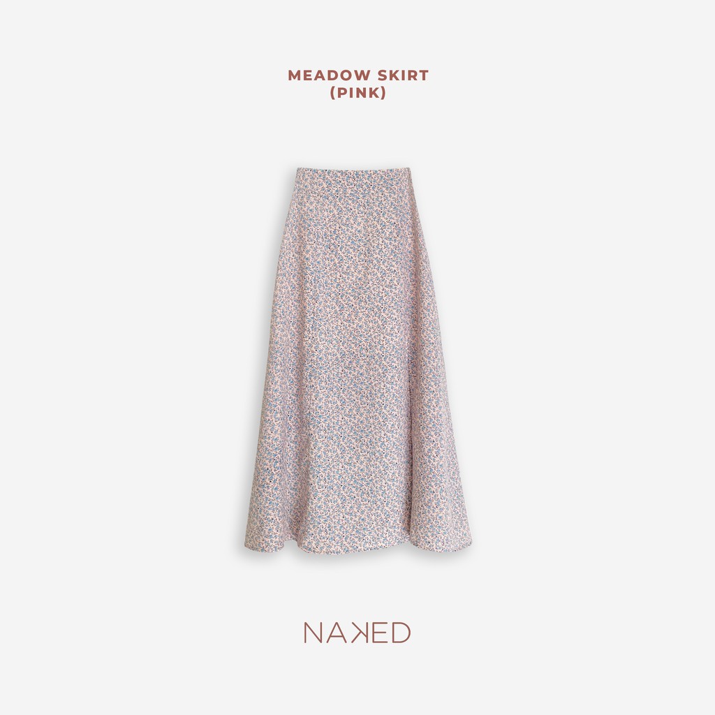 Naked By V - Chân váy xẻ hoa nhí Meadow Skirt (Hồng)
