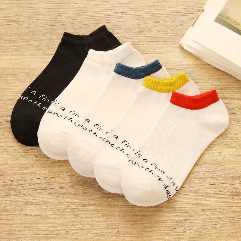 [Tonashoe] Tất Cổ Ngắn Hoạ Tiết Chữ Ký V06