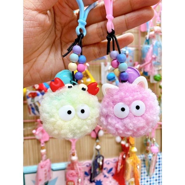🌈CÓ SẴN🌈🌸Móc khoá cục bông Bồ hóng màu pastel siu cute đáng iuuu