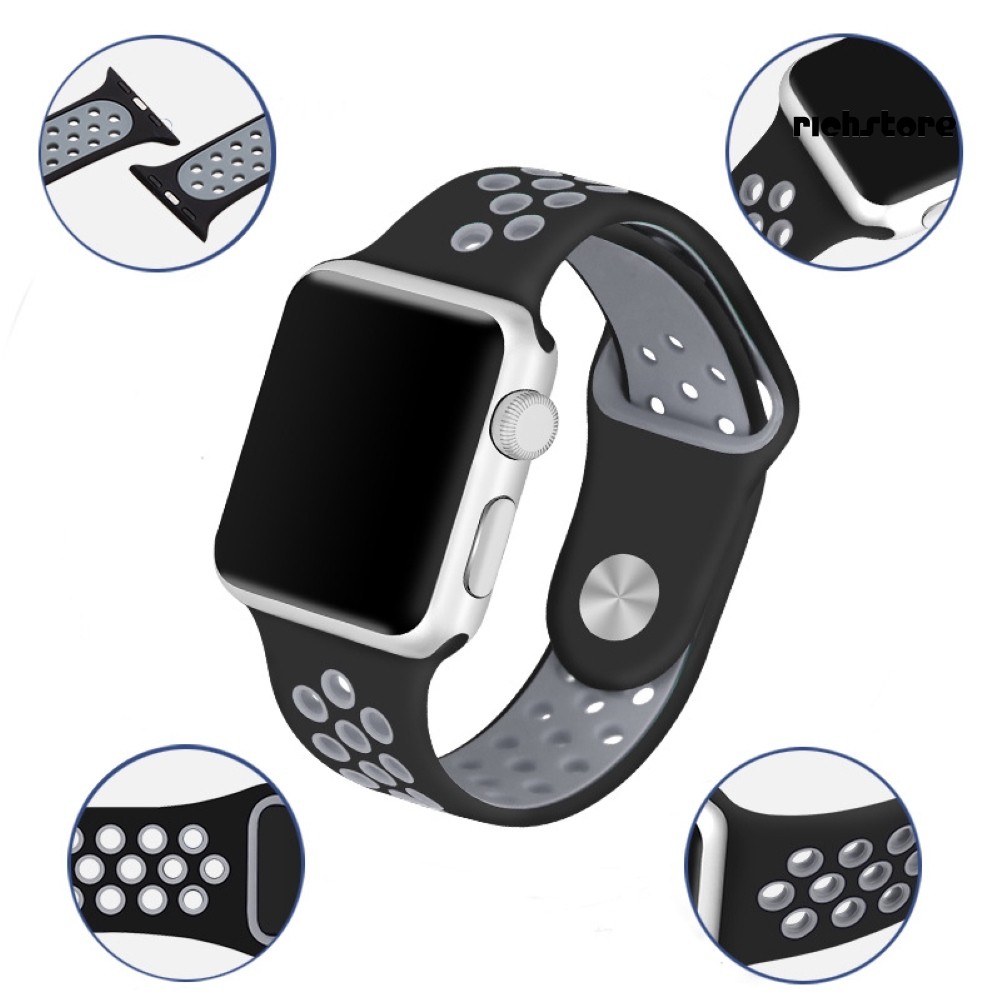 Dây Đeo Silicon Màu Trơn Cho Đồng Hồ Thông Minh Apple Watch 1 / 2 / 3 / 4 / 5