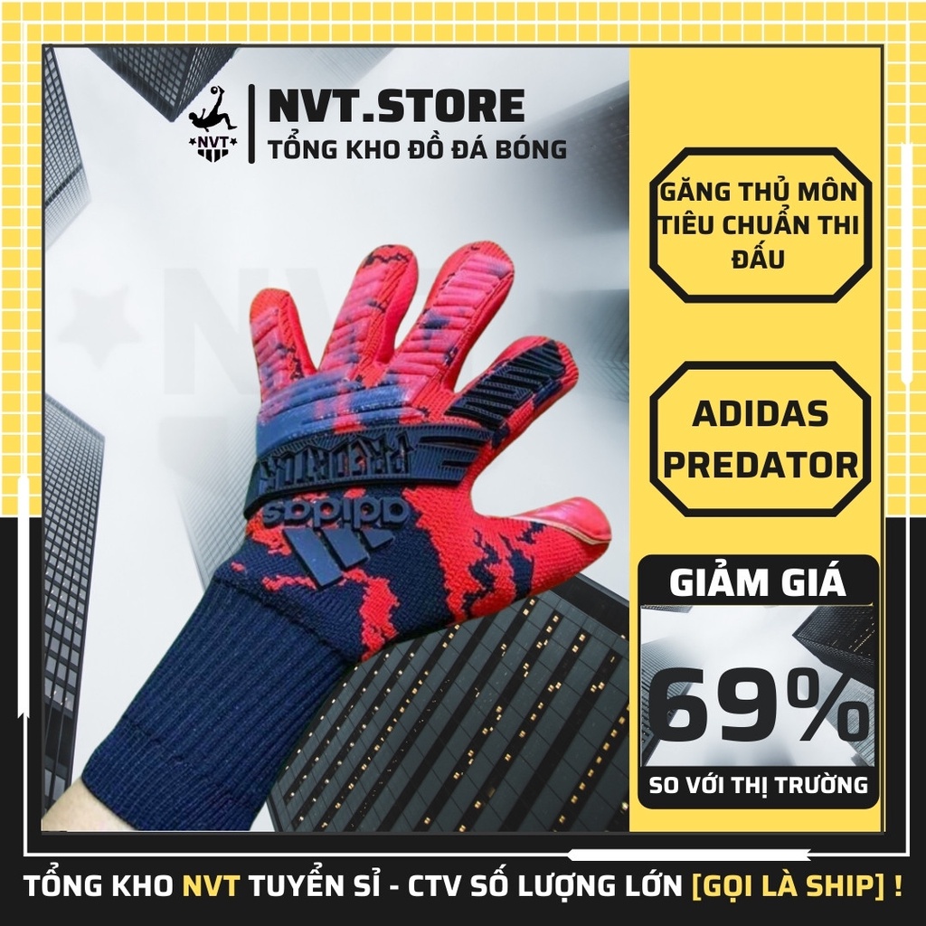 Găng tay thủ môn Adidas Predator có xương, bao găng tay câu lạc bộ trẻ em/người lớn cao cấp siêu dính giá rẻ - NVT.store