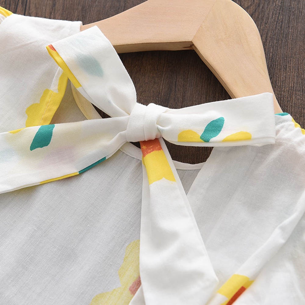 Đầm BEAR LEADER chất liệu cotton họa tiết hoa thời trang mùa hè cho bé gái 2-7 tuổi