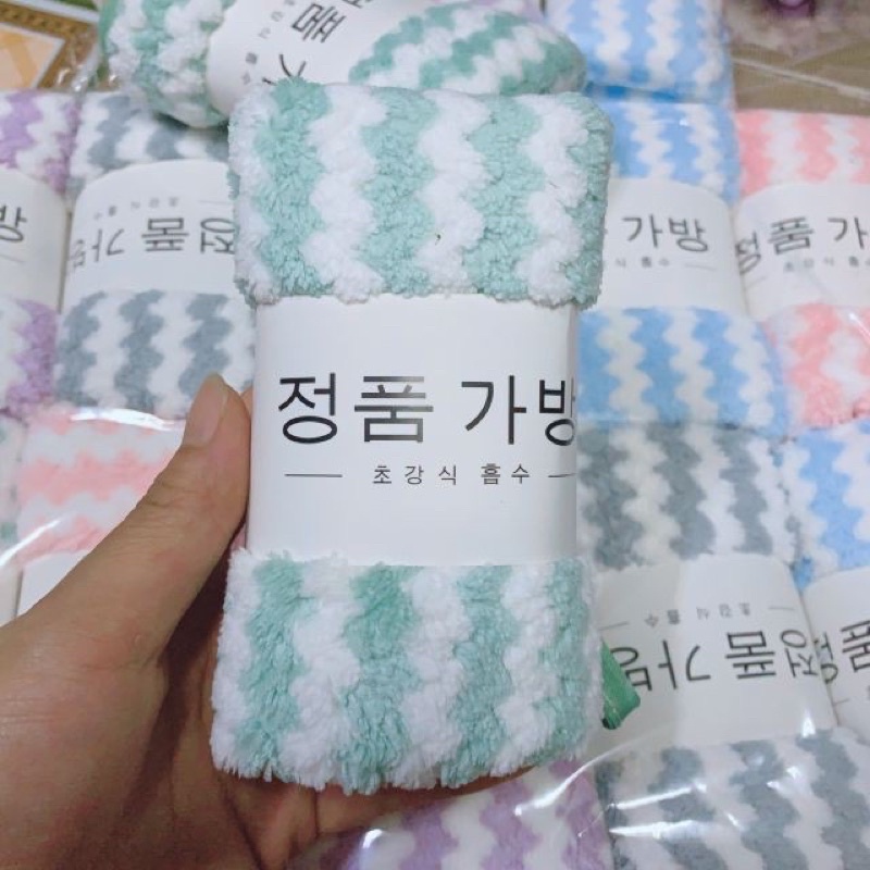 Khăn Lau Mặt, Khăn Tắm Hàn Quốc.(khăn lông cừu.vãi lông tơ mềm mịn. 30x50cm).Hàng giống hình 100%.