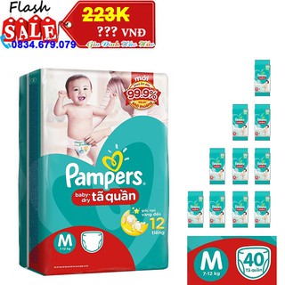 Tã Quần Giữ Dáng Pampers Size M - Cho bé 6-10kg - Combo 40 miếng - Hàng tặng mẫu