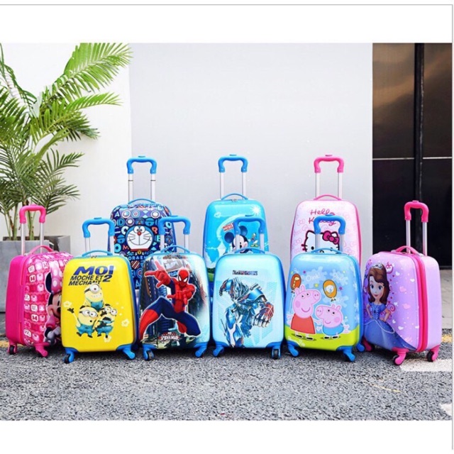 Vali cho bé size 18 inch thế hệ mới 2020 nhiều mẫu in 2 mặt