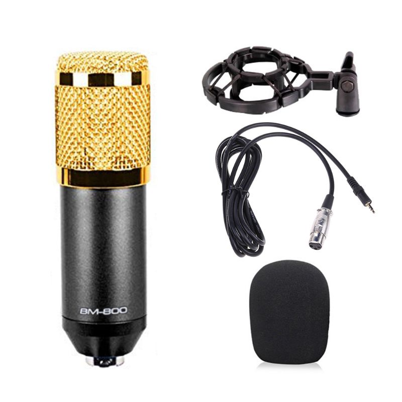 Micro zzz Thu Âm Kèm Giá Đỡ Chống Sốc + Cáp Nguồn 45db ± 1db