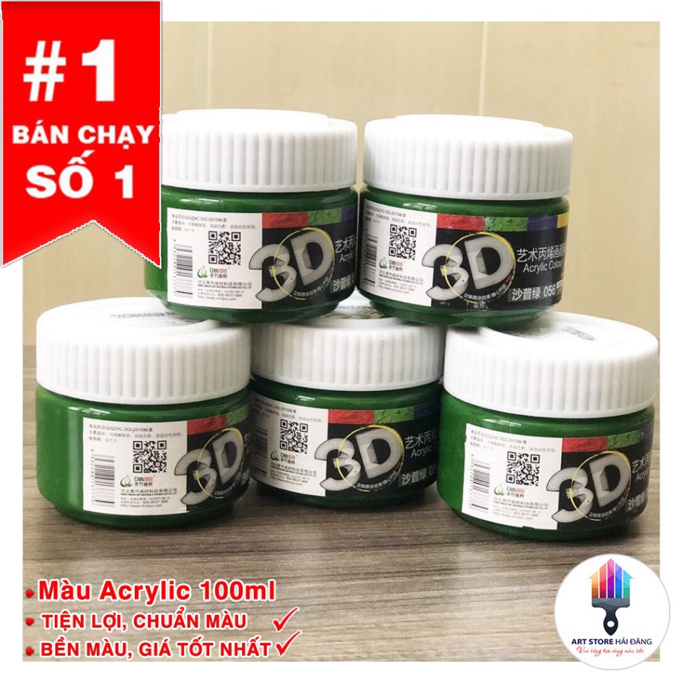 (RẺ NHẤT) Màu Vẽ Acrylic, vẽ Tường- vẽ toan- vẽ giầy 3D 100ml Chính Hãng<3 siêu đẹp, màu chuẩn đẹp