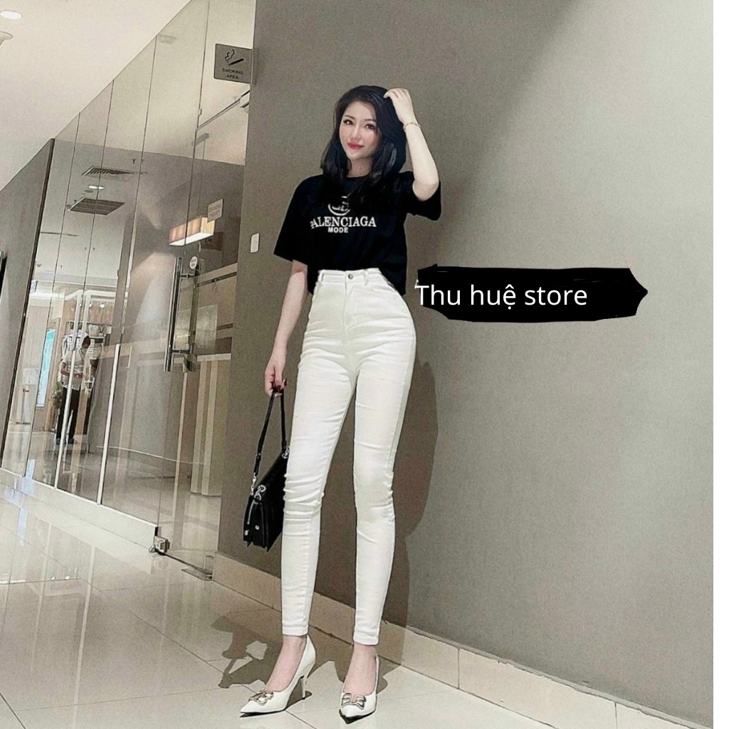 Quần Jean Nữ Ôm Dáng Lưng Cao, Chất Jean Co Giãn Chuẩn Xịn