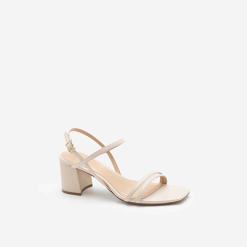 Vascara Giày Sandal Quai Đôi Thanh Lịch - SDN 0697 - Màu Kem