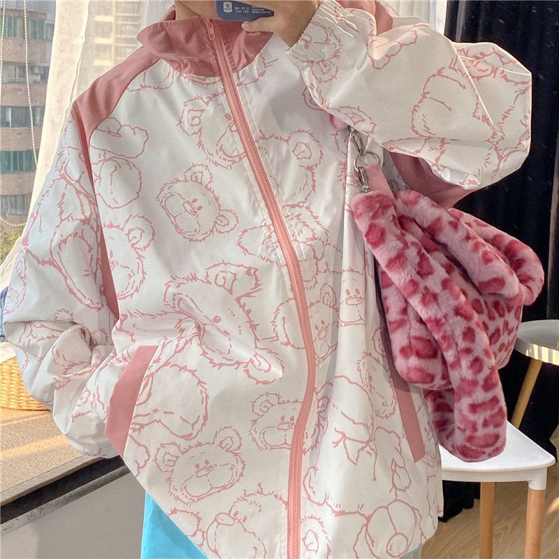 Áo khoác dù thời trang họa tiết gấu dễ thương H045 ERIK