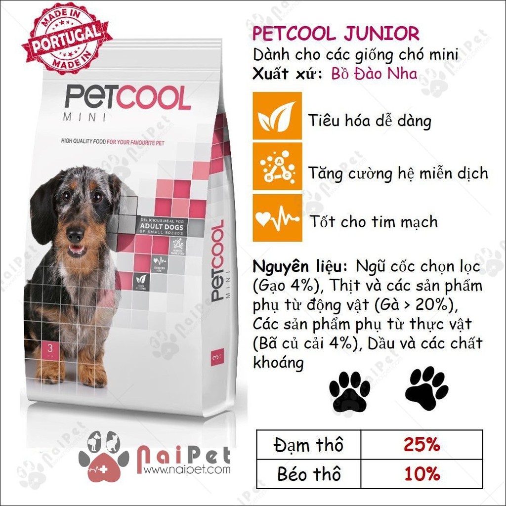 Thức Ăn Hạt Cho Chó Trưởng Thành Cỡ Nhỏ Petcool Mini 0.5kg