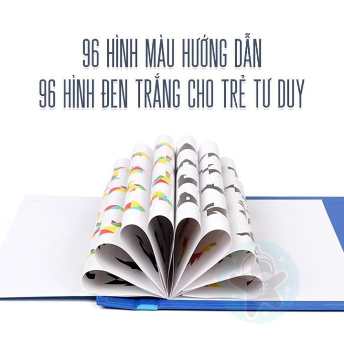 Đồ Chơi Trí Tuệ,  Xếp hình tư duy Tangram có kèm sách từ tính cho trẻ rèn luyện tư duy sáng tạo