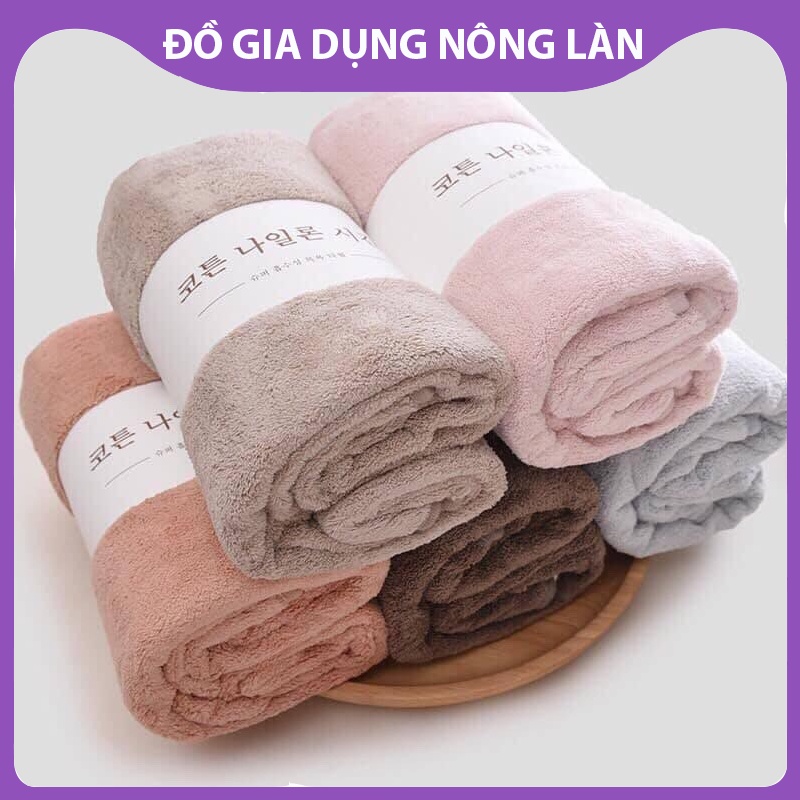 Khăn Tắm Lông Cừu Xuất Hàn Size Lớn 70x140cm NL Shop, chất khăn siêu mềm mịn thấm hút nước cực tốt