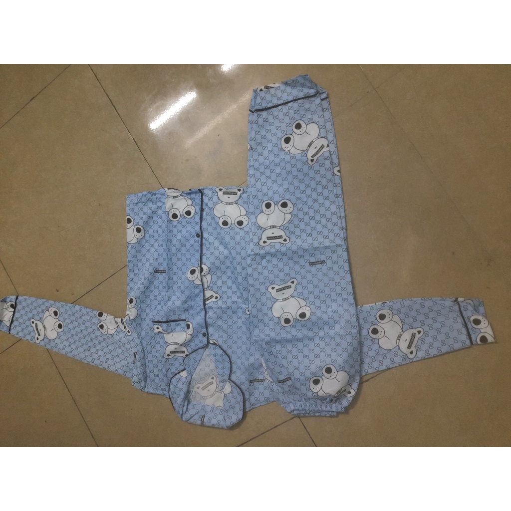 Bộ pijama tay dài quần dài hoạ tiết  vải kate thái mặc nhà siêu đẹp- Đồ ngủ nữ dài tay sau sinh