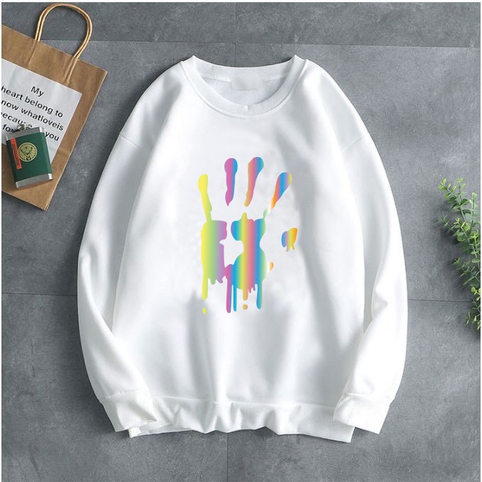 Áo Sweeter Nỉ Trơn Dài Tay Five Hand Phản Quang LÂM PHONG SHOP