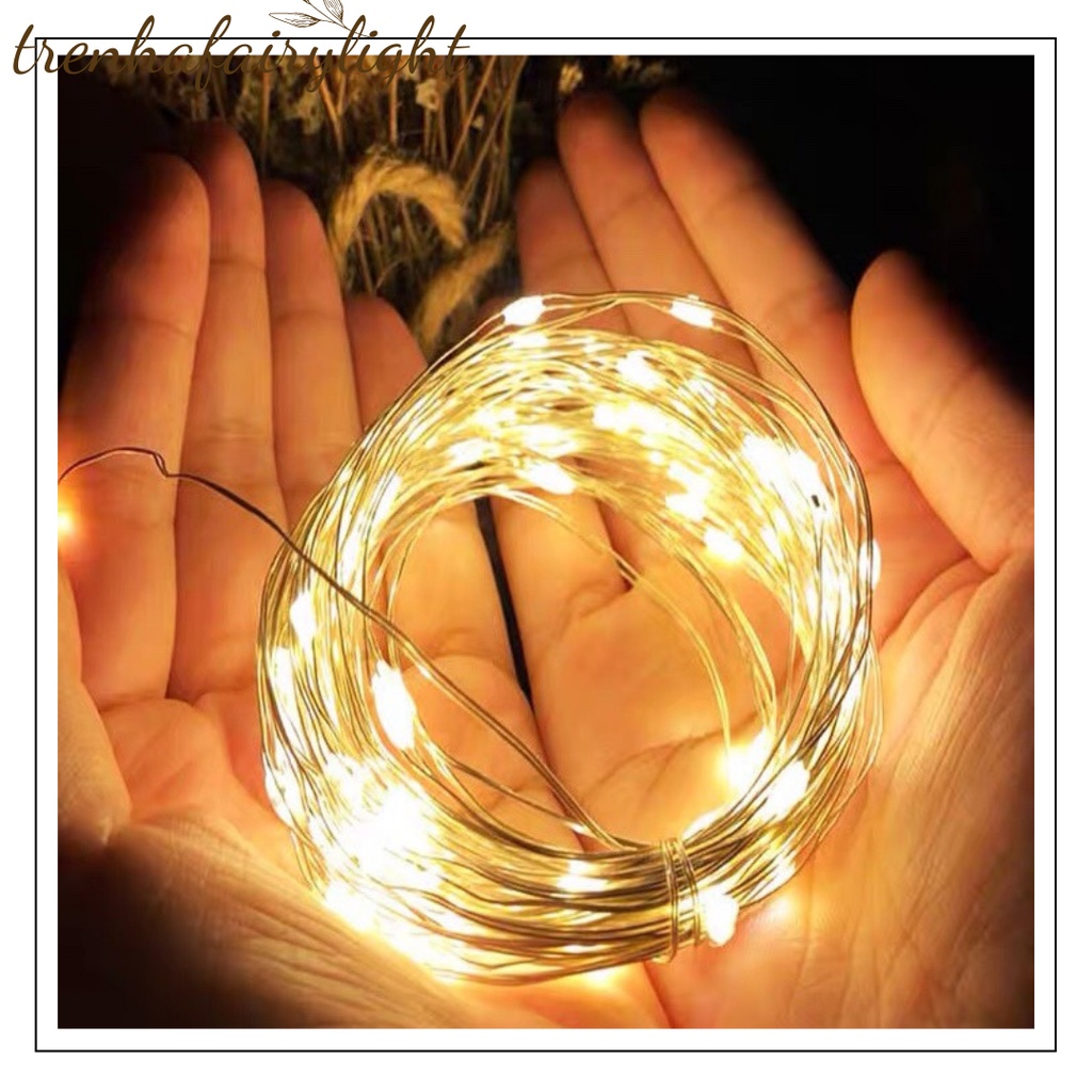 Dây đèn đom đóm LED trang trí fairy light đom đóm 4 màu thả trần phòng ngủ