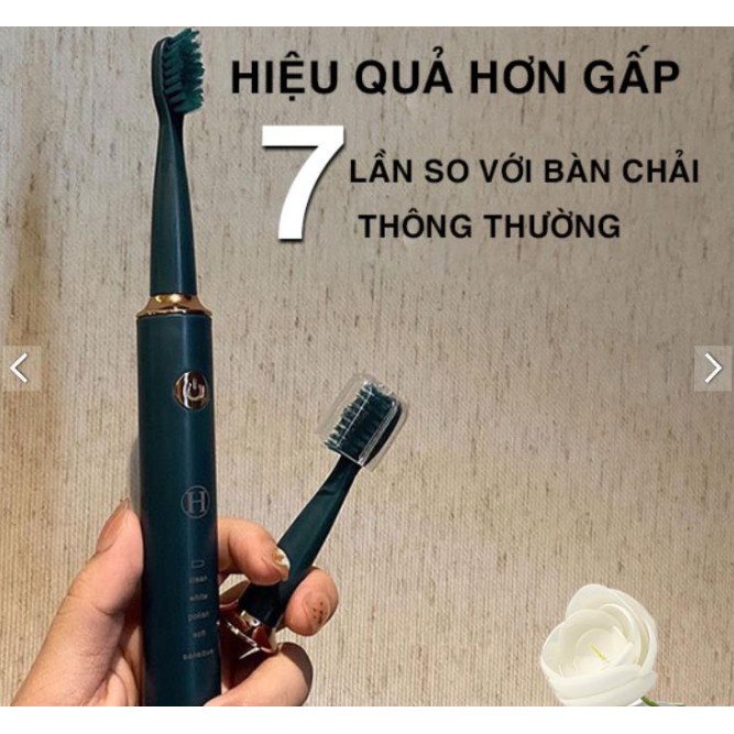 Bàn Chải Đánh Răng Điện Tự Động H , Lông Mềm Sóng Âm Chống Nước  - An Toàn Sang Trọng 5 Chế Độ Trải Răng [BÀN CHẢI ĐIỆN]