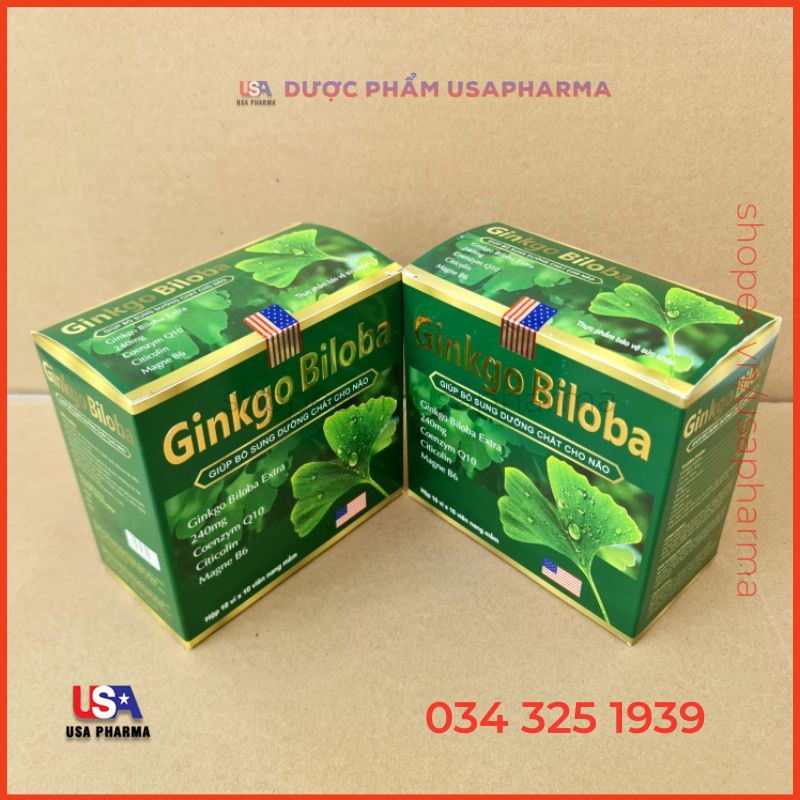 Viên uống bổ não ginkgo Biloba 240mg Extra Hỗ trợ tăng cường tuần hoàn não - Hộp 100 viên