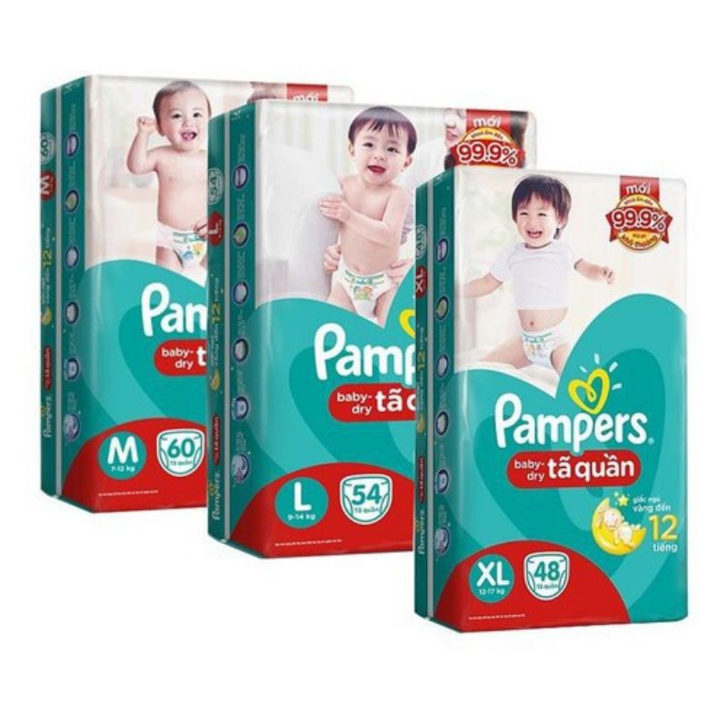 Bỉm tã quần Pampers giấc ngủ vàng size XL 48 miếng (12-17kg) Công Nghệ Nhật Bản, Rãnh Gel Độc Đáo Mềm Mại Như Bông