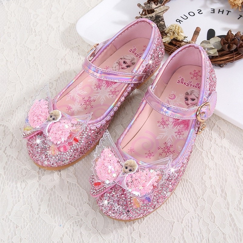 ❤giày búp bê nhũ công chúa Elsa cao cấp size 25, 35 màu xanh