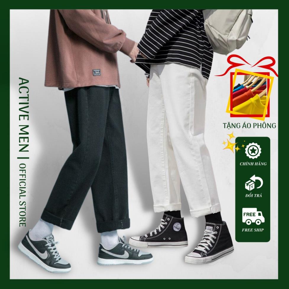 Quần Jean Nam Beggy Phong Cách Hàn Quốc JBGT- Quần Bò Baggy Rộng màu Xanh, Đen, Trắng ⚡