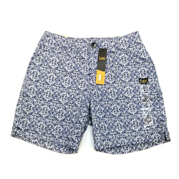 TH9580 Quần short nữ straight fit kaki thun hoa văn xanh Lee - Hàng Mỹ