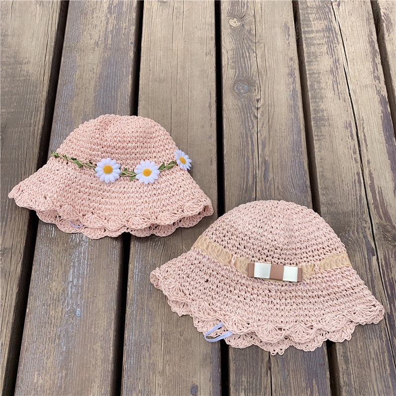Mũ Cói Chống Nắng Mùa Hè Thoáng Khí Phong Cách Mới 2022 Cho Bé Gái 1-2 - 3 Tuổi