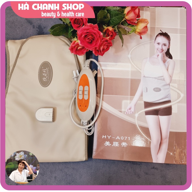 Đai Massage Giảm Mỡ Bụng Đai Giảm Béo Fuyuan HY-A071 Đai Rung Quấn Nóng Hồng Ngoại Tan Mỡ Bụng Tặng Dầu Giảm Béo 20ml