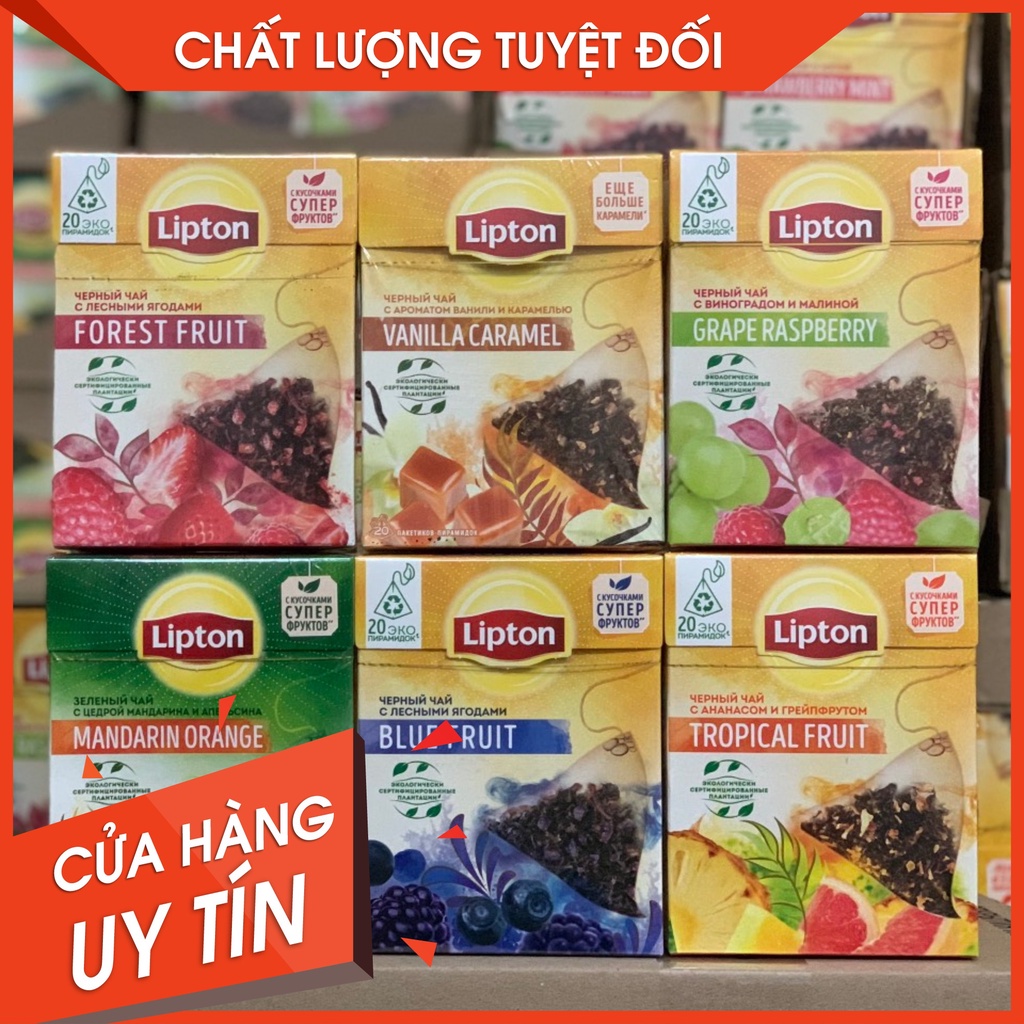 Trà Lipton Nga hộp 20 túi lọc đủ vị DATE MỚI