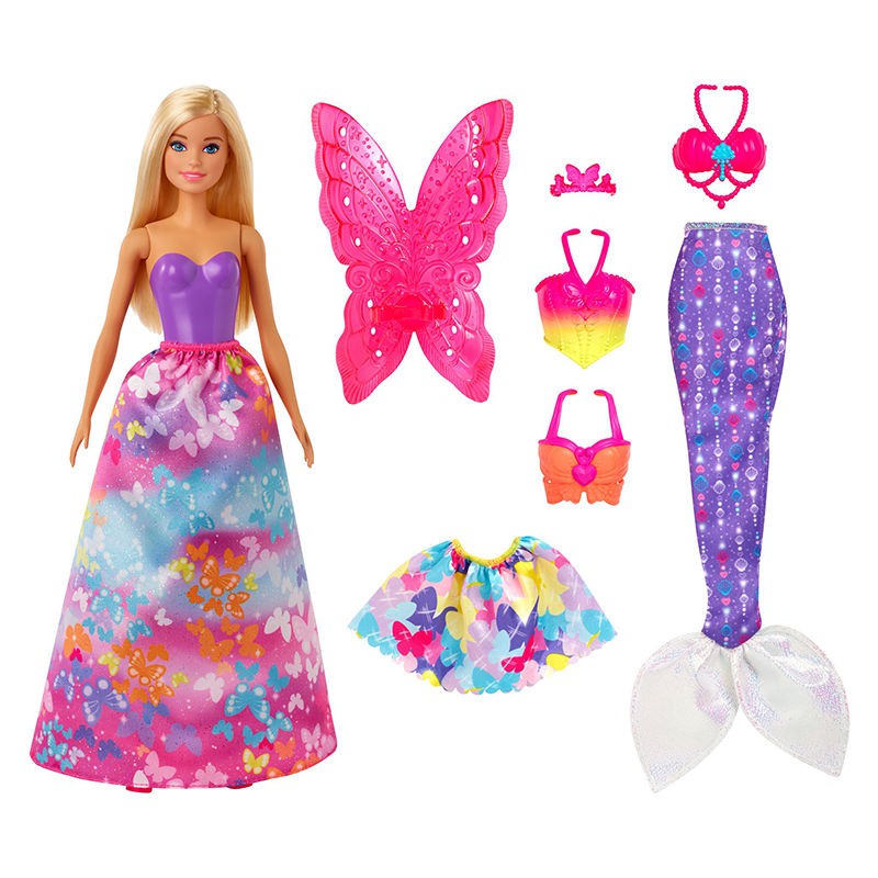 Bộ Búp Bê Barbie Hình Nàng Tiên Cá Và Bướm Gjk40