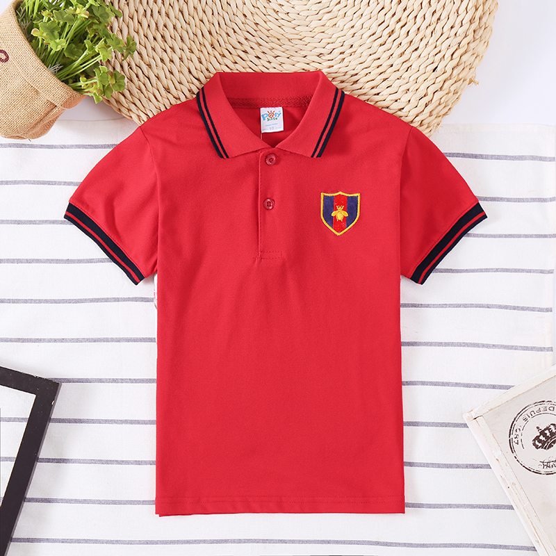 Áo bé trai polo chàng trai áo thun trẻ em Cotton nguyên chât áo thun 3-16tuổi màu Áo thun trẻ con hè bình thường