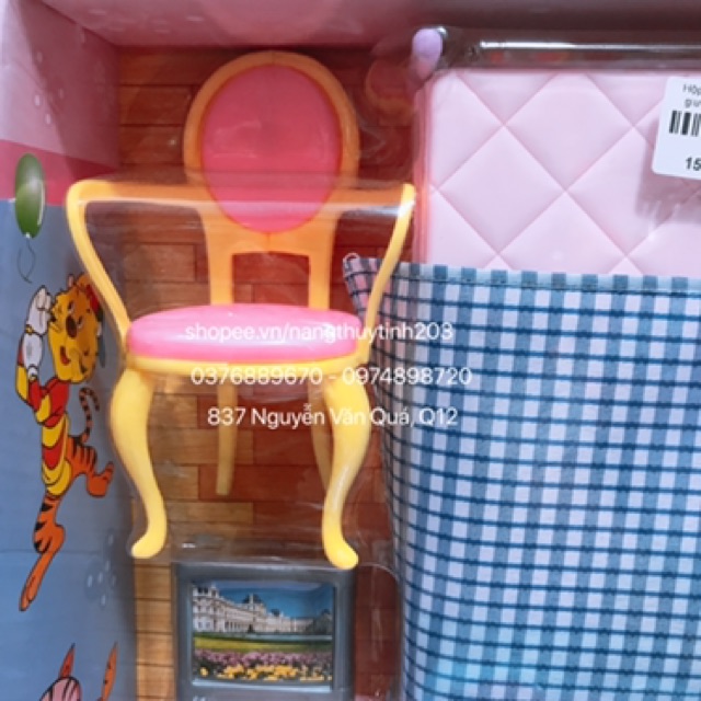 [Hàng xịn] Hộp đồ chơi phụ kiện phòng ngủ dành cho bé, gồm giường ngủ và tủ