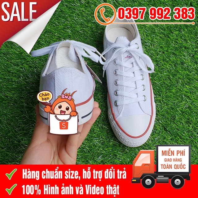 [FREE SHIPING] Giày Thể Thao CV Classic Trắng Cổ Thấp | BigBuy360 - bigbuy360.vn