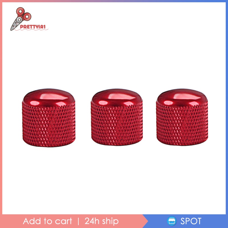 3 Pieces Guitar Volume Control Tone Knob for Electric Guitar/Bass Red