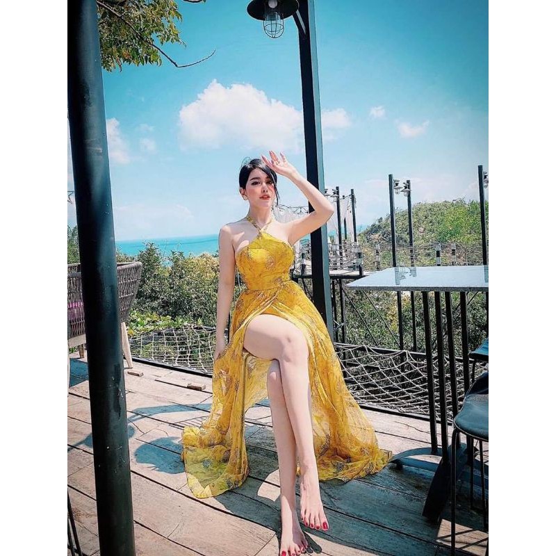 ĐẦM MAXI YẾM ĐAN LƯNG XẺ TÀ