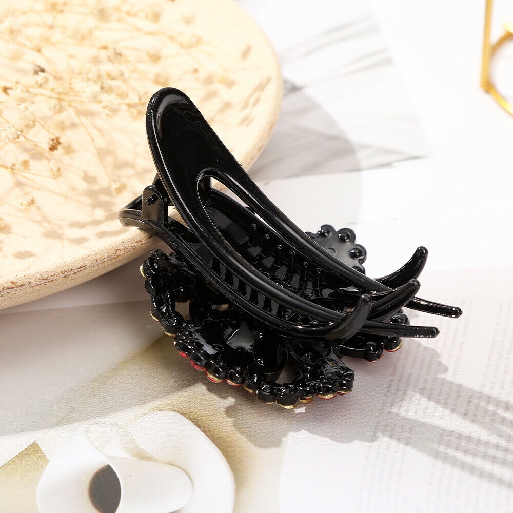 Kẹp Tóc Mỏ Vịt Đính Đá Hình Hoa Phong Cách Retro Mới