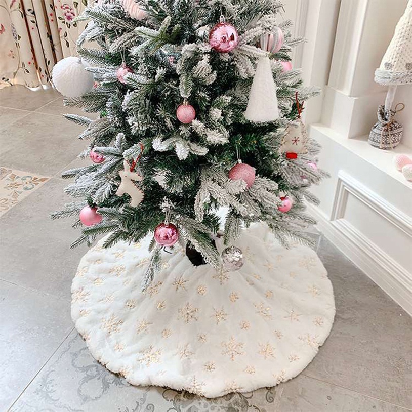 Thảm Lông Tròn Mềm Mại Lót Chân Trang Trí Cây Thông Noel Tiện Dụng