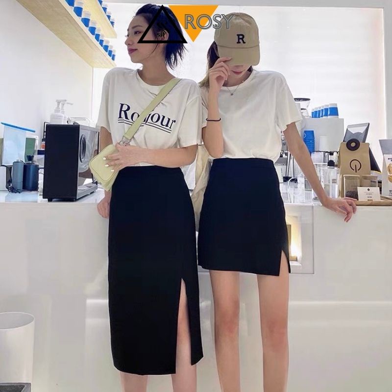 Chân váy dài xẻ tà công sở dáng ôm chữ A thanh lịch cá tính đường xẻ sexy dễ phối đồ chất tuyết mưa cao cấp