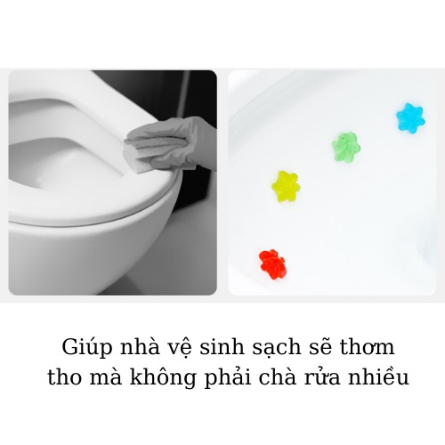 Gel thơm Khử Mùi Bồn cầu, Có hộp đựng, Dạng thạch - Hình bông hoa, Gel khử trùng bồn cầu, với 6 mùi hương