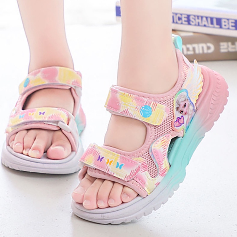 Xăng đan họa tiết công chúa Elsa xinh xắn cho bé gái